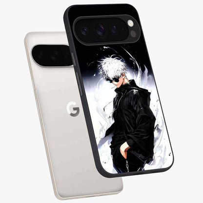Limitless Shadow King Glass Case displayed in angled mockup highlighting dramatic dark hero design with intense aesthetic.