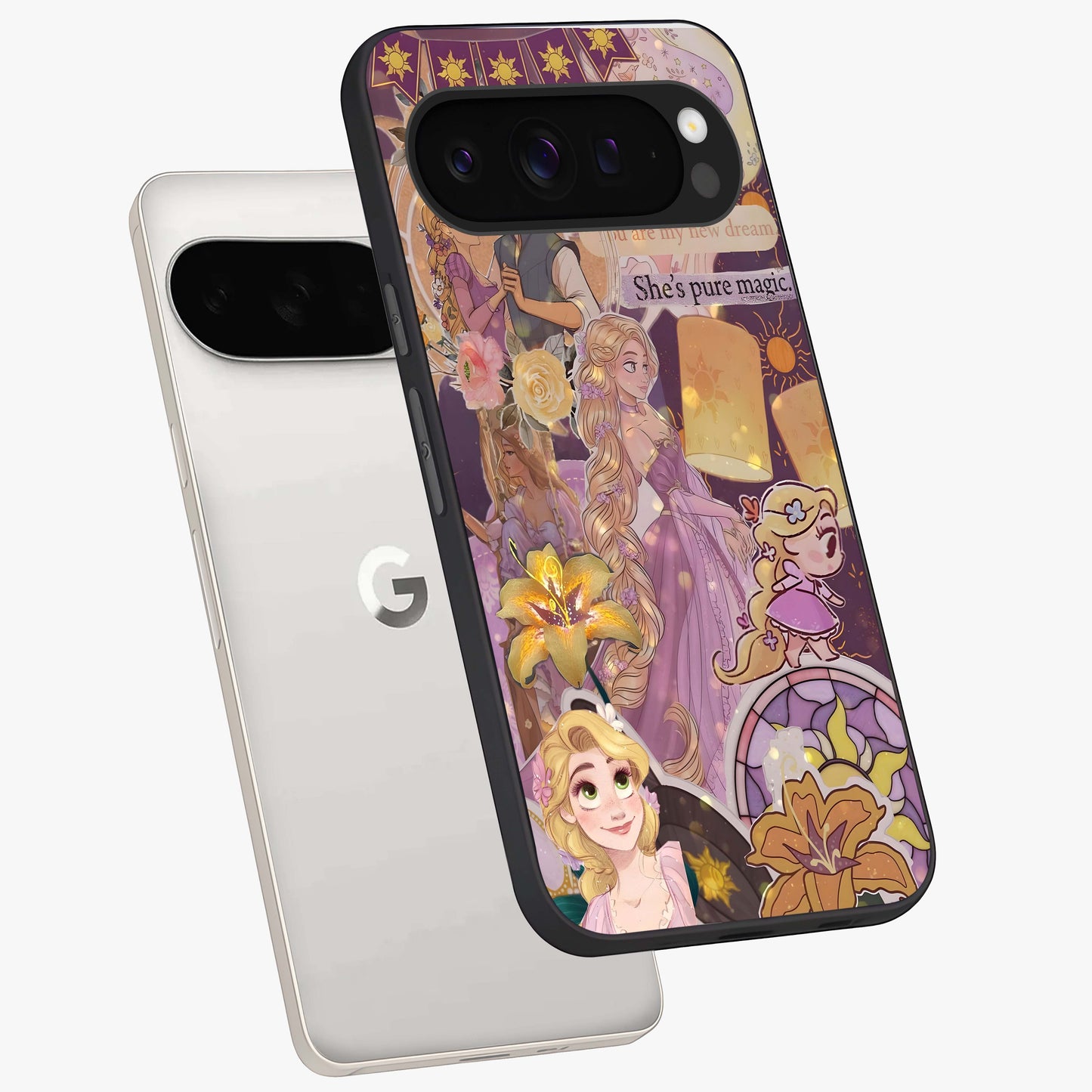 Magical Tangled Dream Glass Case displayed in angled mockup highlighting whimsical fantasy design with magical aesthetic.