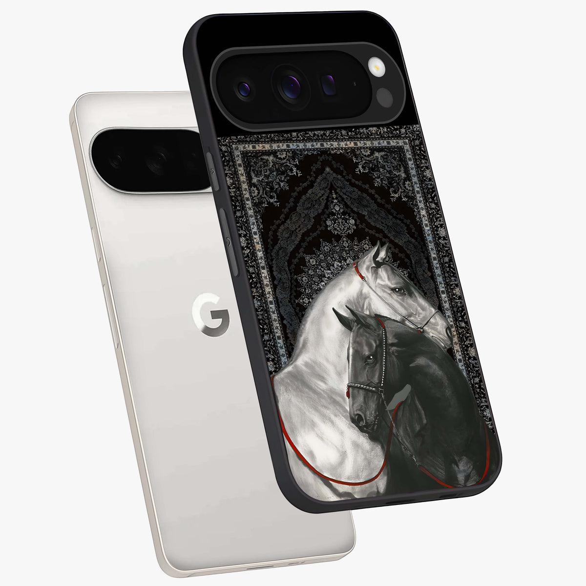 Majestic Ride Legacy Glass Case displayed in angled mockup highlighting sleek vehicle design with bold racing aesthetic.