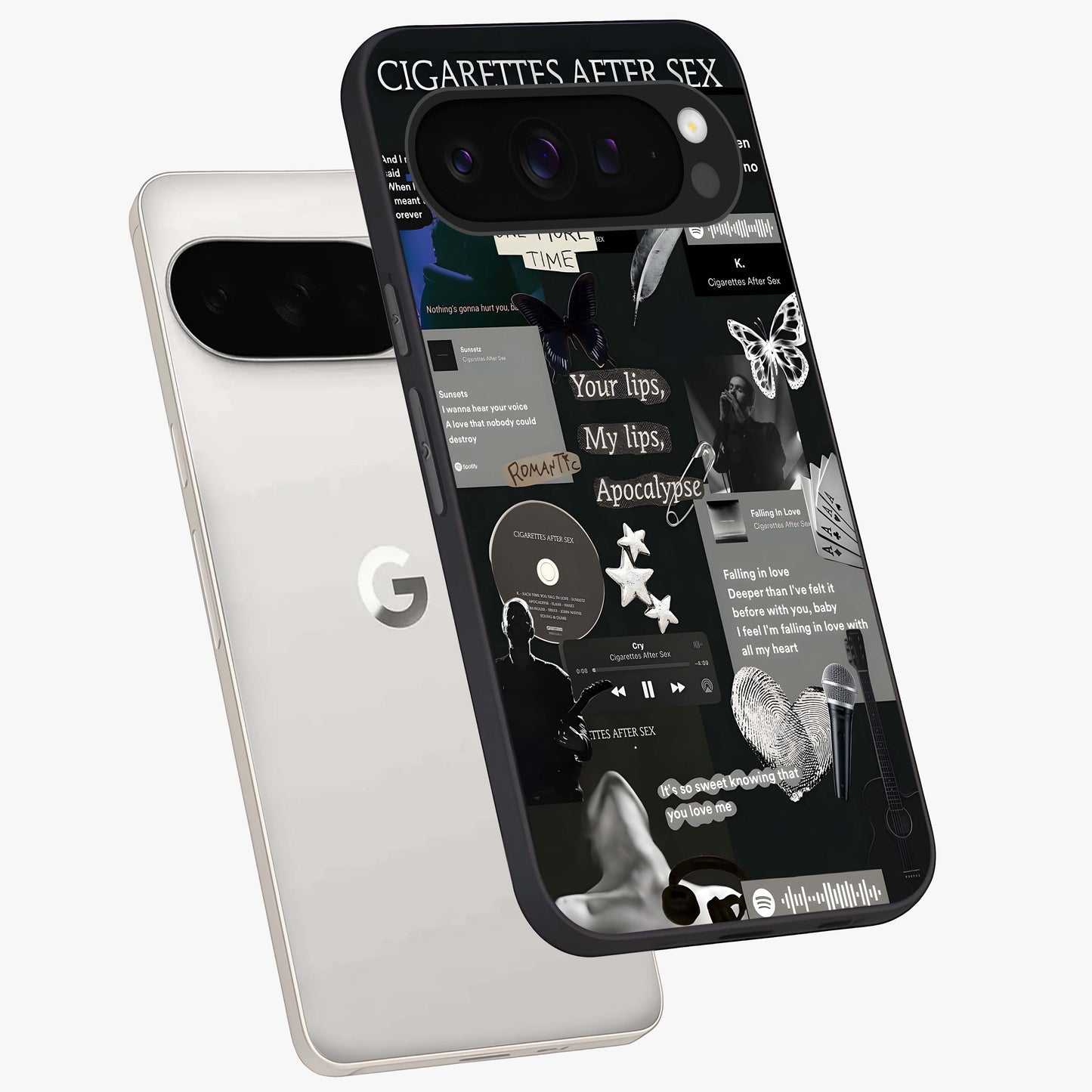 Midnight Love Echo Glass Case displayed in angled mockup highlighting elegant love inspired design with deep aesthetic style.
