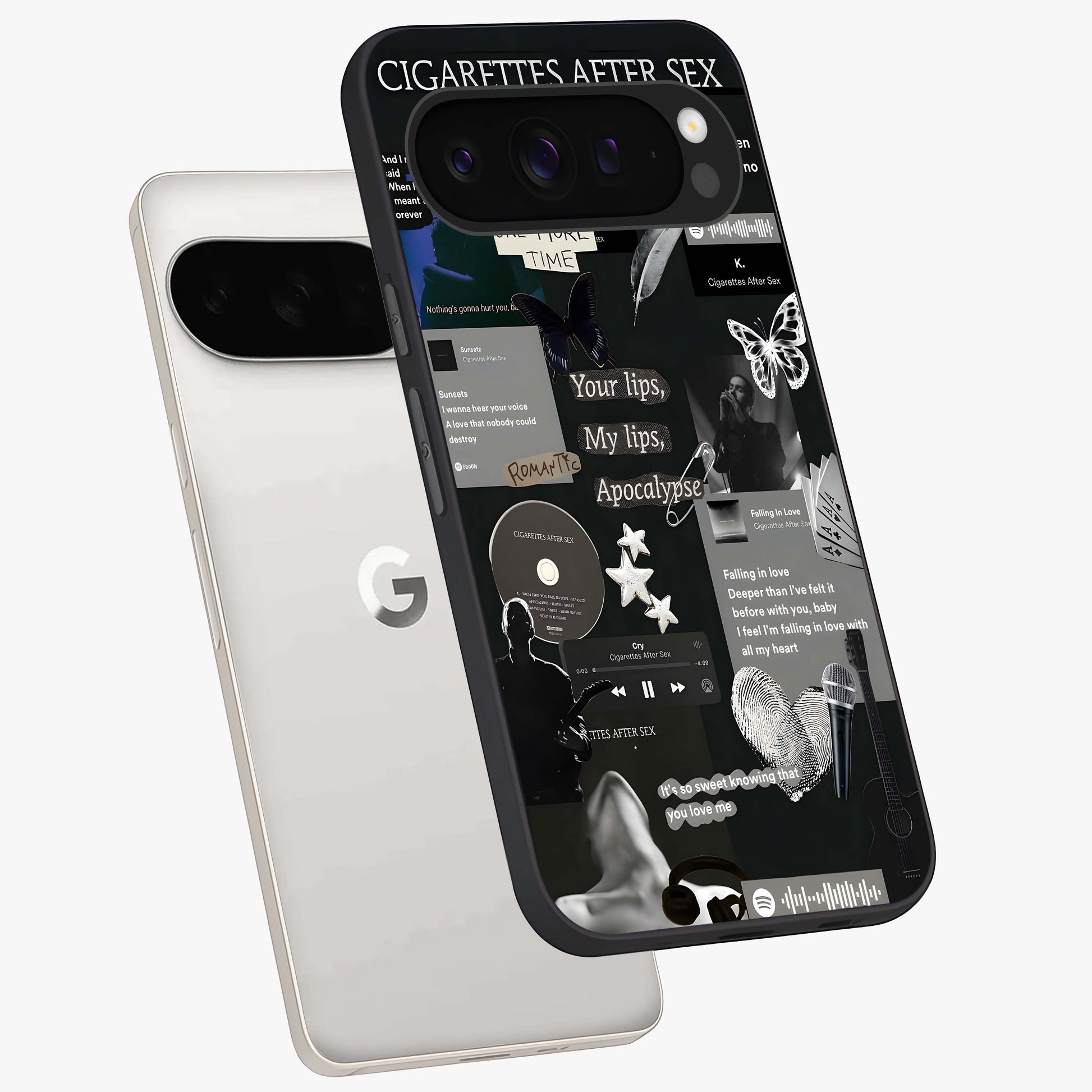Midnight Love Echo Glass Case displayed in angled mockup highlighting elegant love inspired design with deep aesthetic style.