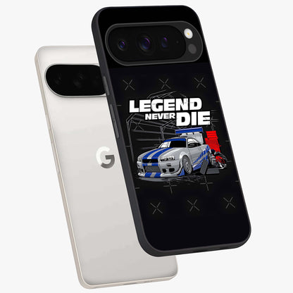 Midnight Racing Legacy Glass Case displayed in angled mockup highlighting dynamic automotive design with bold midnight aesthetic.
