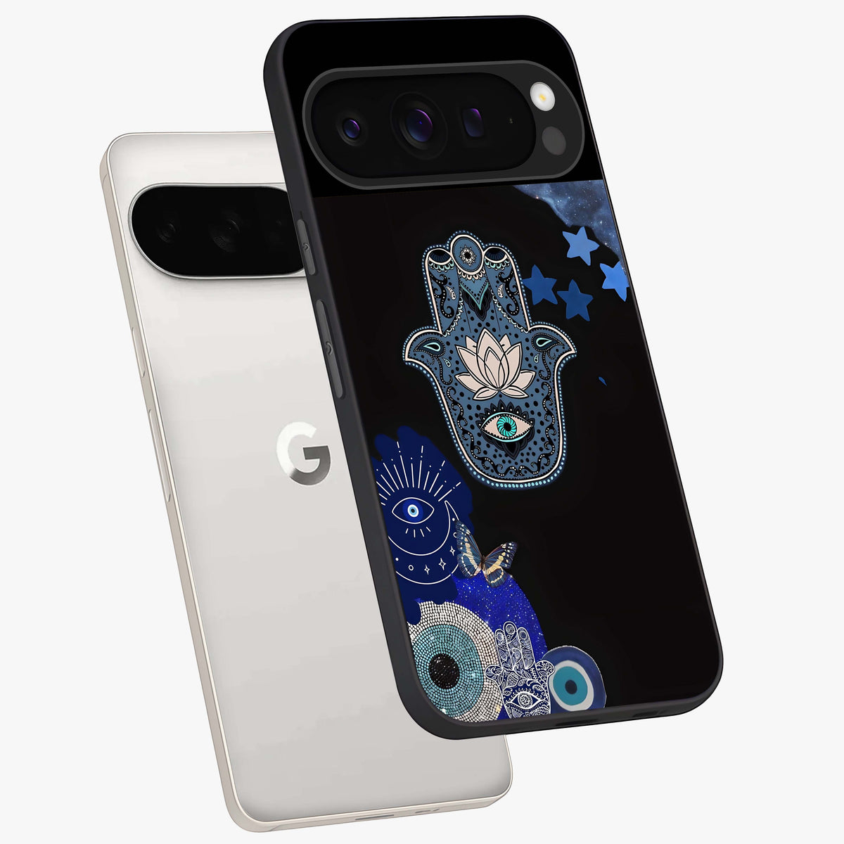 Mystic Hand Aura Glass Case displayed in angled mockup highlighting magical aura design with spiritual aesthetic style.