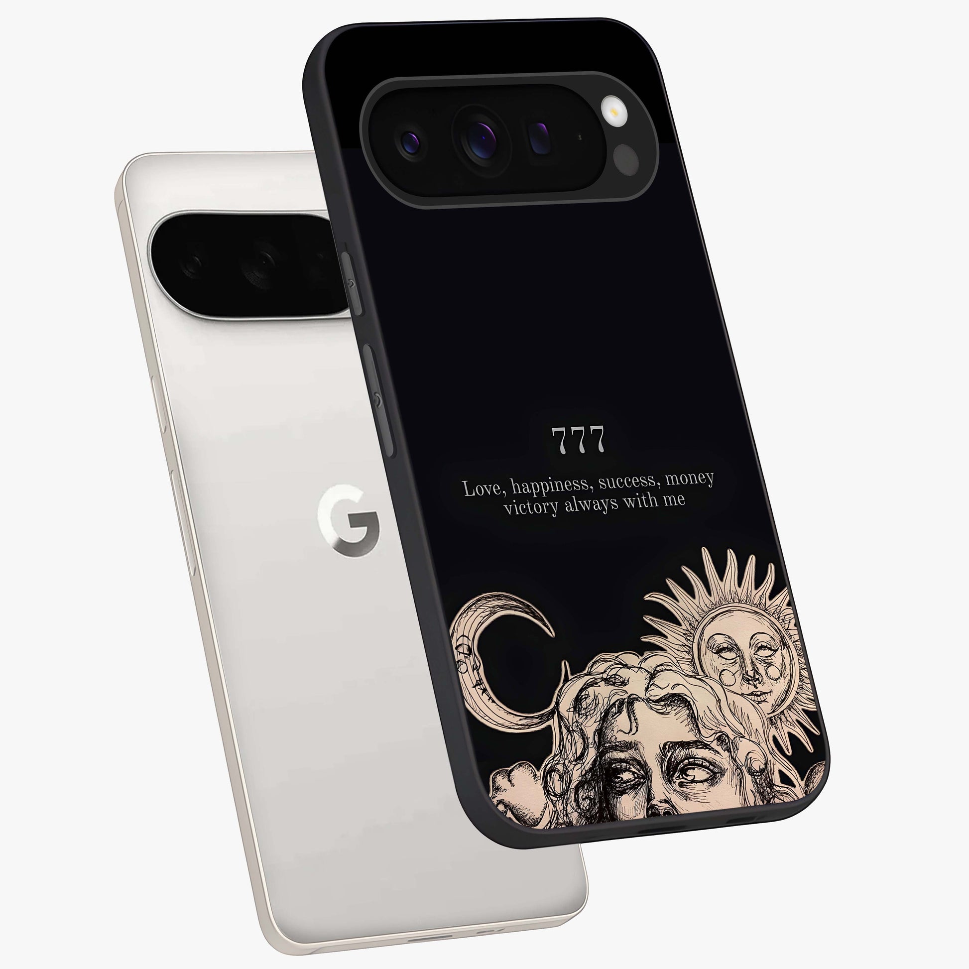 Mystic Victory Aura Glass Case displayed in angled mockup highlighting energetic aura design with bold mystical aesthetic.