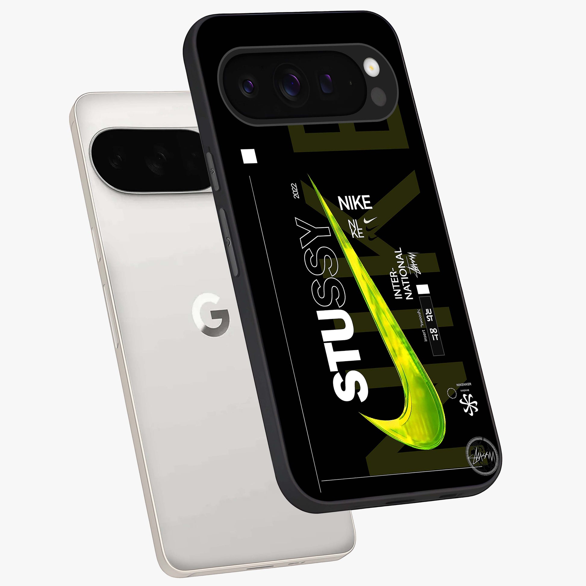 Neon Street Edition Glass Case displayed in angled mockup highlighting vibrant urban design with bold street aesthetic.