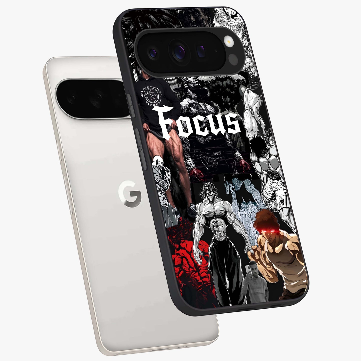 Relentless Power Focus Glass Case displayed in angled mockup highlighting bold statement design with modern aesthetic style.