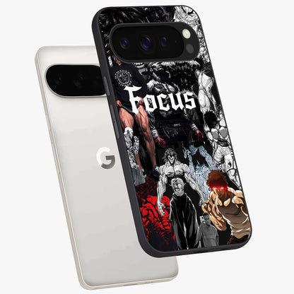 Relentless Power Focus Glass Case displayed in angled mockup highlighting bold statement design with modern aesthetic style.
