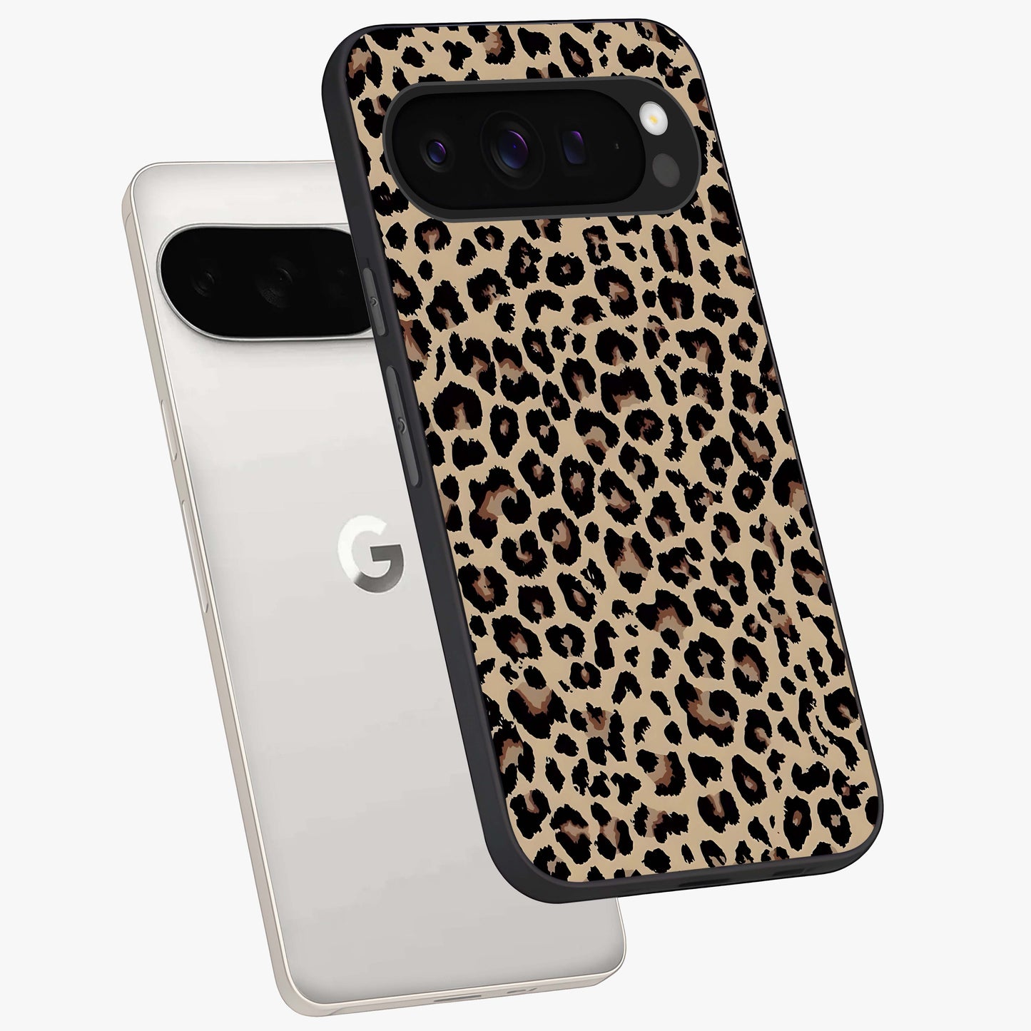 Savage Chic Pattern Glass Case displayed in angled mockup highlighting bold fashion inspired design with chic aesthetic.