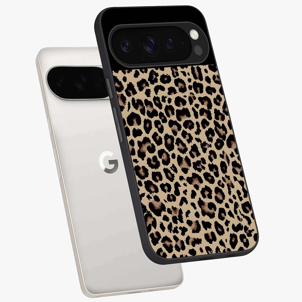 Savage Chic Pattern Glass Case displayed in angled mockup highlighting bold fashion inspired design with chic aesthetic.