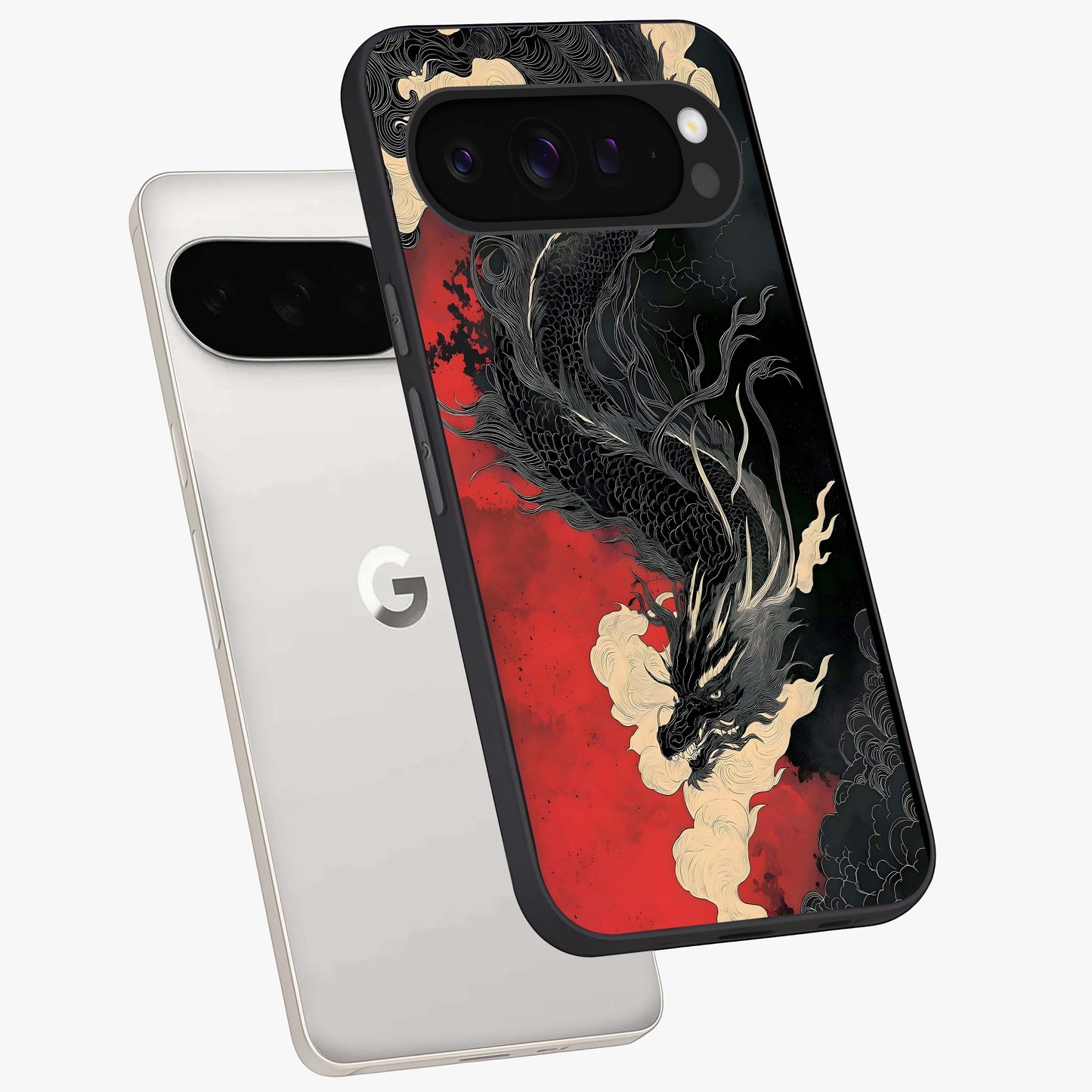 Shadow Dragon Fury Glass Case displayed in angled mockup highlighting powerful dragon illustration with dark fantasy aesthetic.