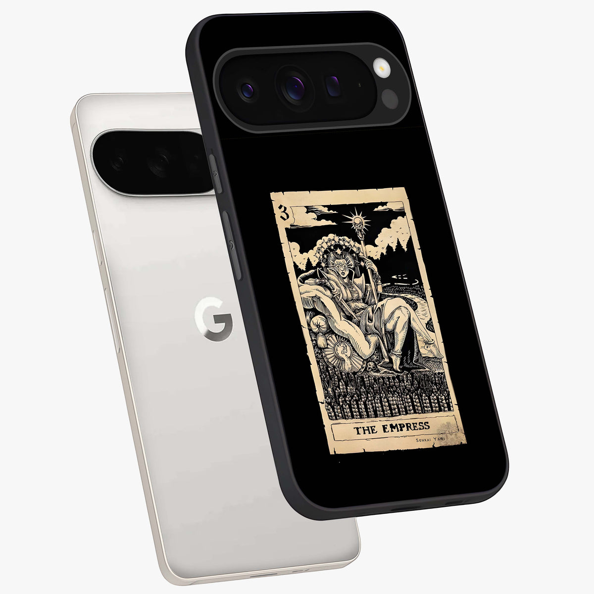 The Empress Glass Case displayed in angled mockup highlighting elegant royal design with majestic aesthetic style.
