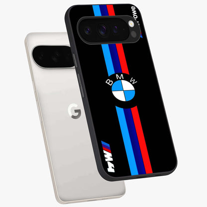 Turbo BMW Beast Glass Case displayed in angled mockup highlighting sleek racing car design with bold automotive aesthetic.