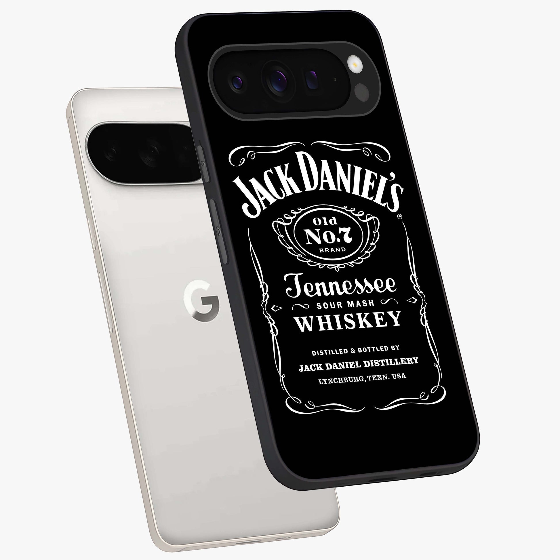 Vintage Whiskey Heritage Glass Case displayed in angled mockup highlighting retro beverage themed design with heritage aesthetic.