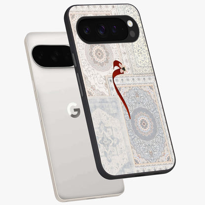 White Aesthetic Bow Glass Case displayed in angled mockup highlighting clean bow design with soft aesthetic style.