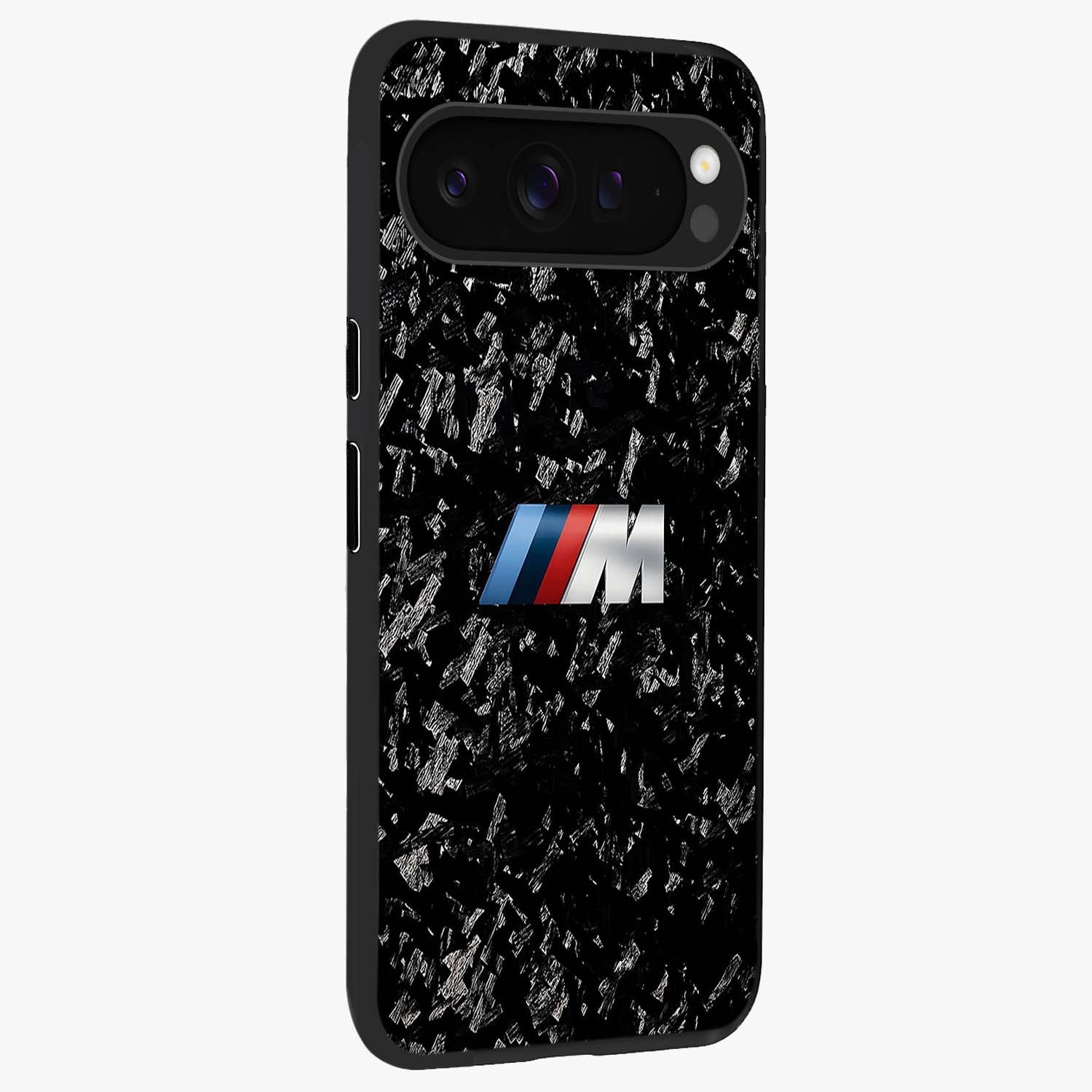 Carbon Speed Mark Glass Case upright view showcasing modern carbon speed graphic with bold automotive theme.