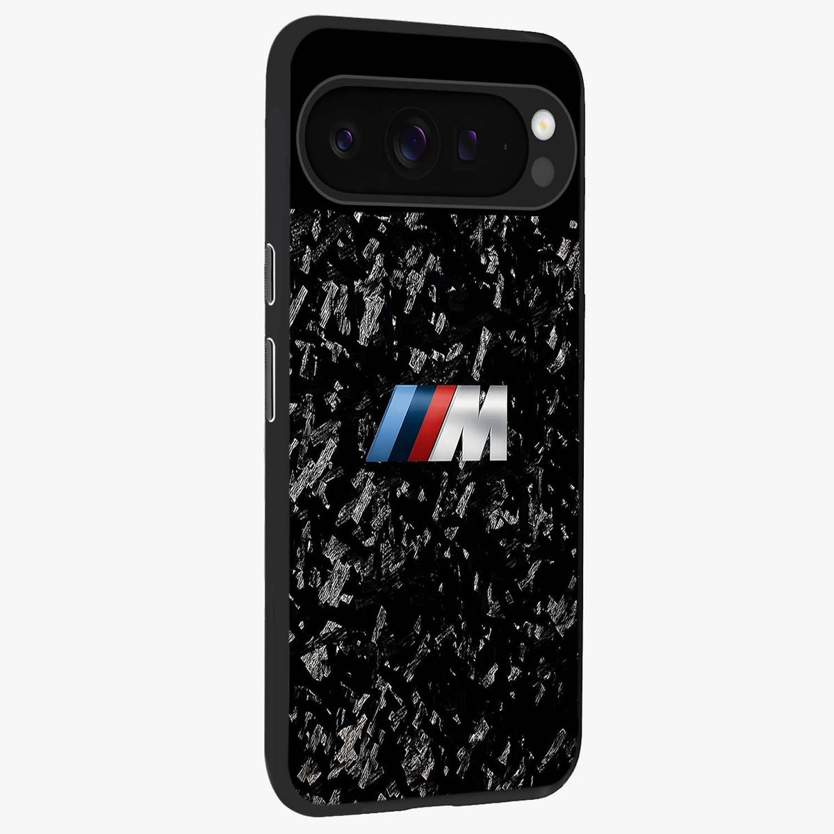 Carbon Speed Mark Glass Case upright view showcasing modern carbon speed graphic with bold automotive theme.