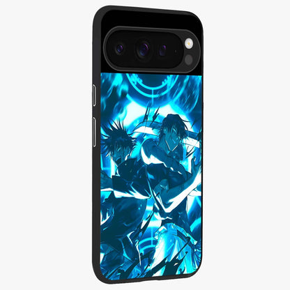 Cursed Energy Clash Glass Case upright view showcasing dramatic clash artwork with bold supernatural theme.