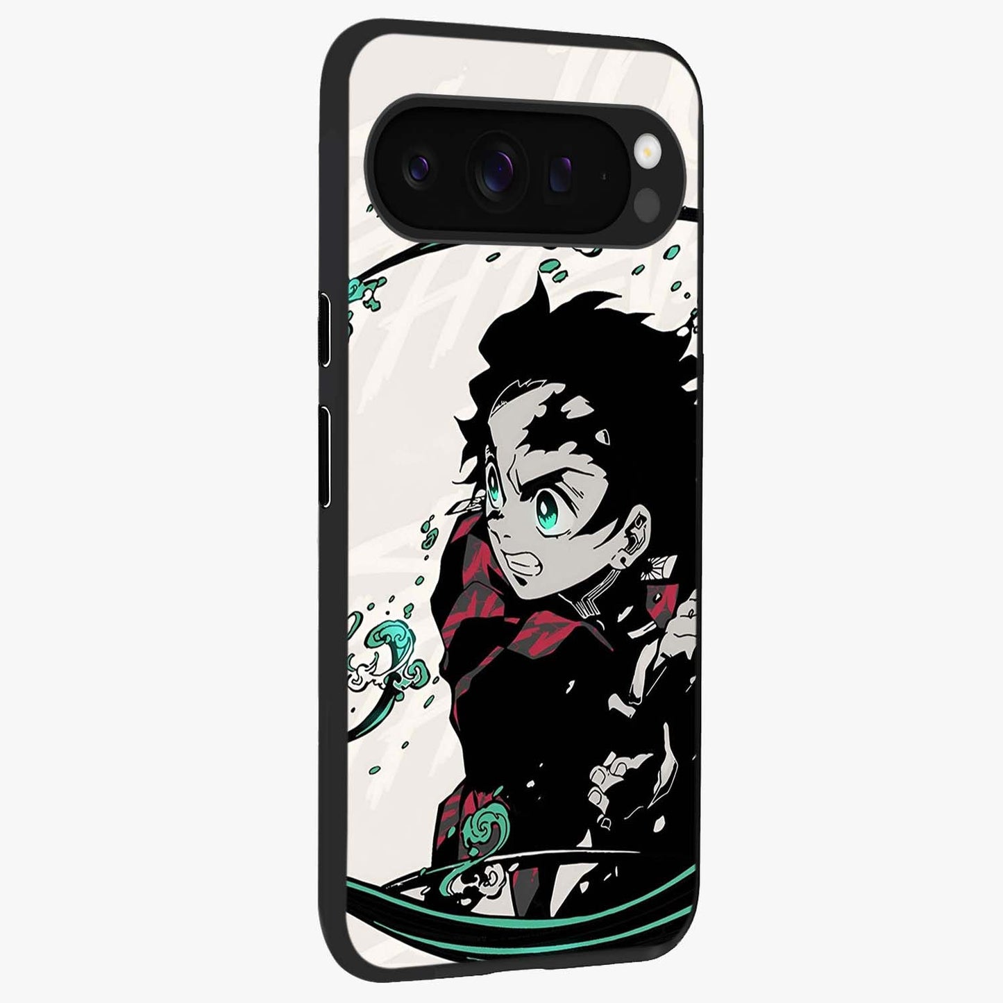 Demon Slayer Glass Case upright view showcasing powerful anime artwork with intense warrior theme.