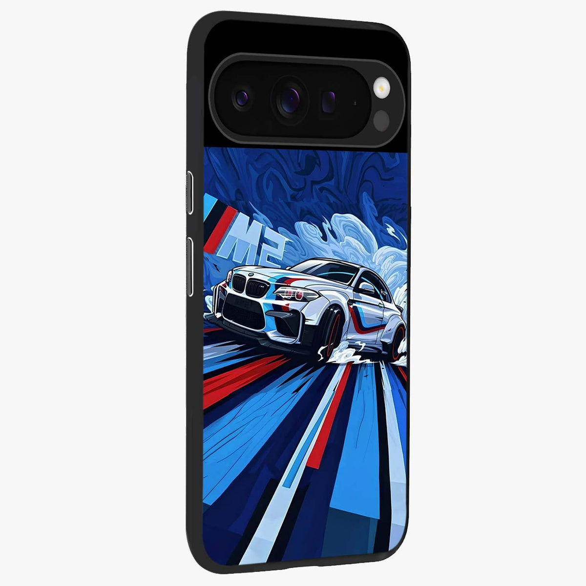Drift Power Rush Glass Case upright view showcasing high speed racing artwork with bold automotive theme.