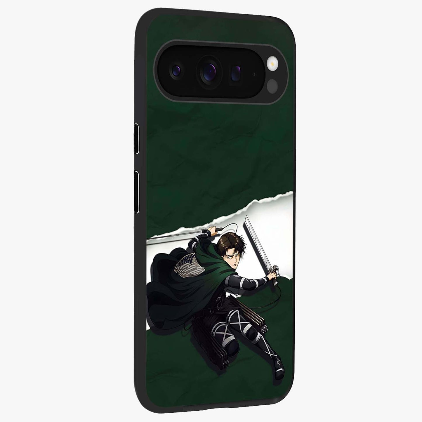 Emerald War Vanguard Glass Case upright view showcasing dramatic warrior artwork with bold fantasy theme.