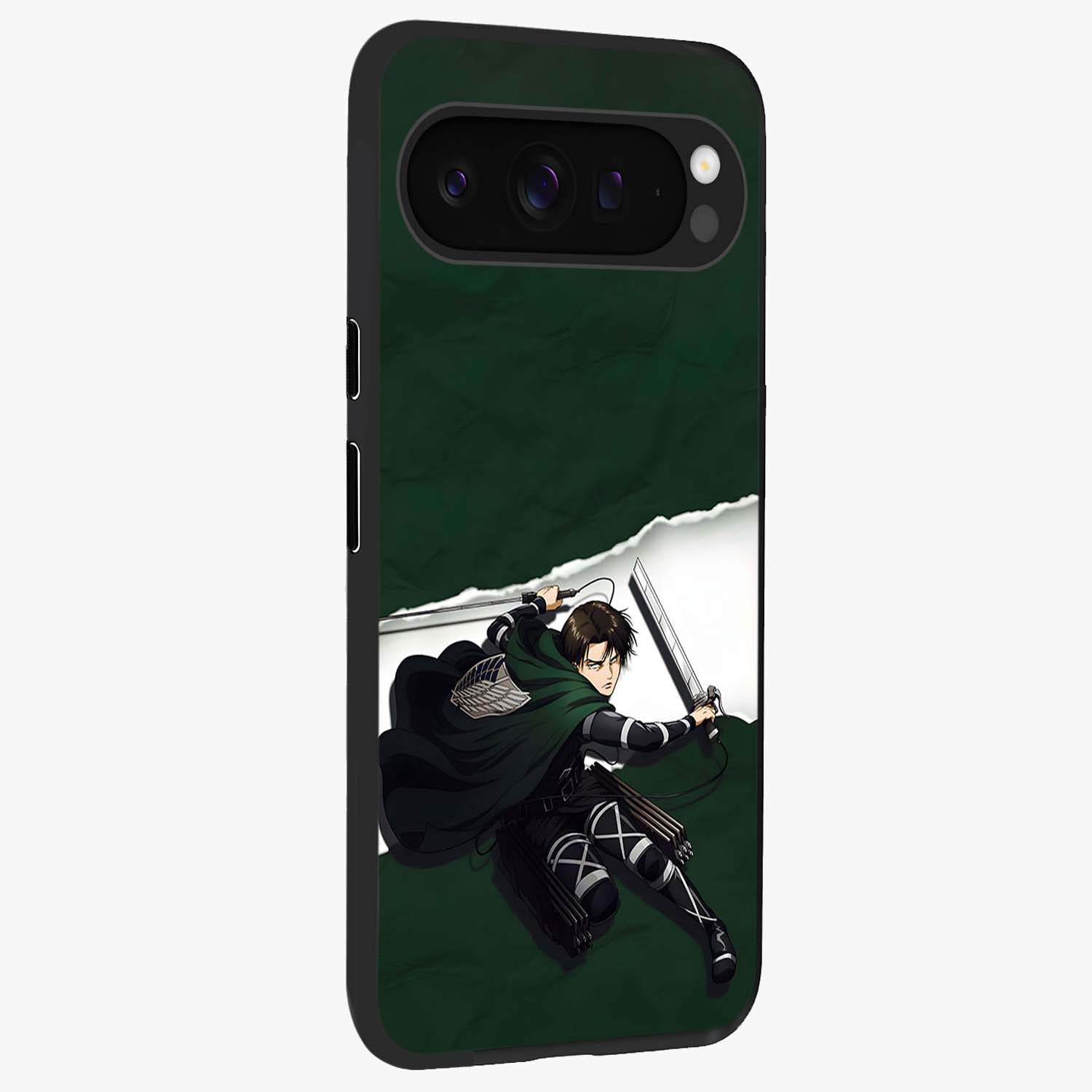 Emerald War Vanguard Glass Case upright view showcasing dramatic warrior artwork with bold fantasy theme.