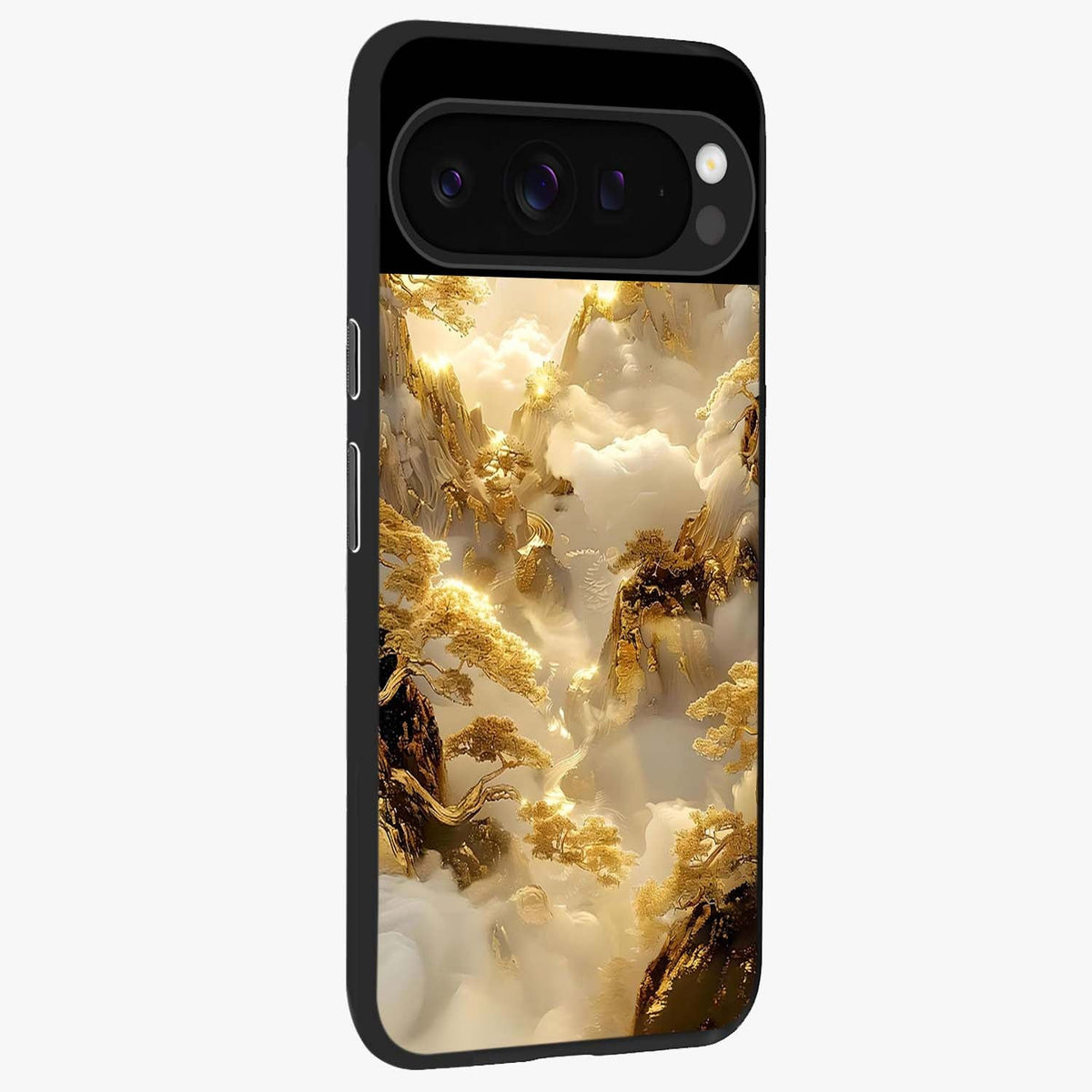 Gates Of Illumination Glass Case upright view showcasing glowing gateway artwork with mystical celestial theme.