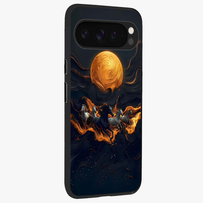 Golden Royal Heritage Glass Case upright view showcasing elegant royal artwork with classic heritage theme.