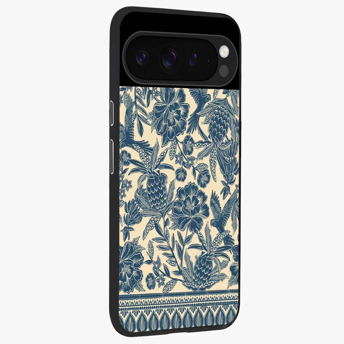 Heirloom Wild Bloom Glass Case upright view showcasing delicate wildflower artwork with timeless floral theme.