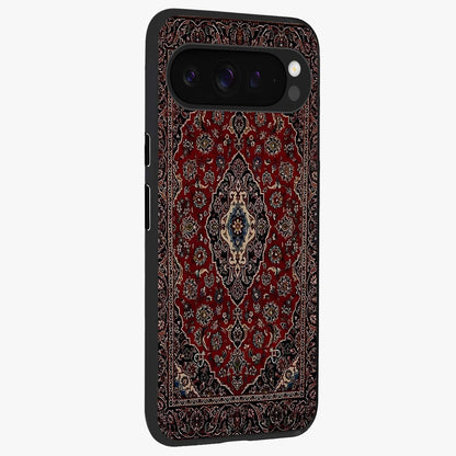 Heritage Carpet Royale Glass Case upright view showcasing detailed ornamental artwork with luxurious traditional theme.
