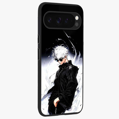 Limitless Shadow King Glass Case upright view showcasing bold shadow warrior artwork with epic fantasy theme.