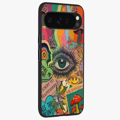Mystic Eye Wonderland Glass Case upright view showcasing symbolic eye artwork with mysterious fantasy theme.