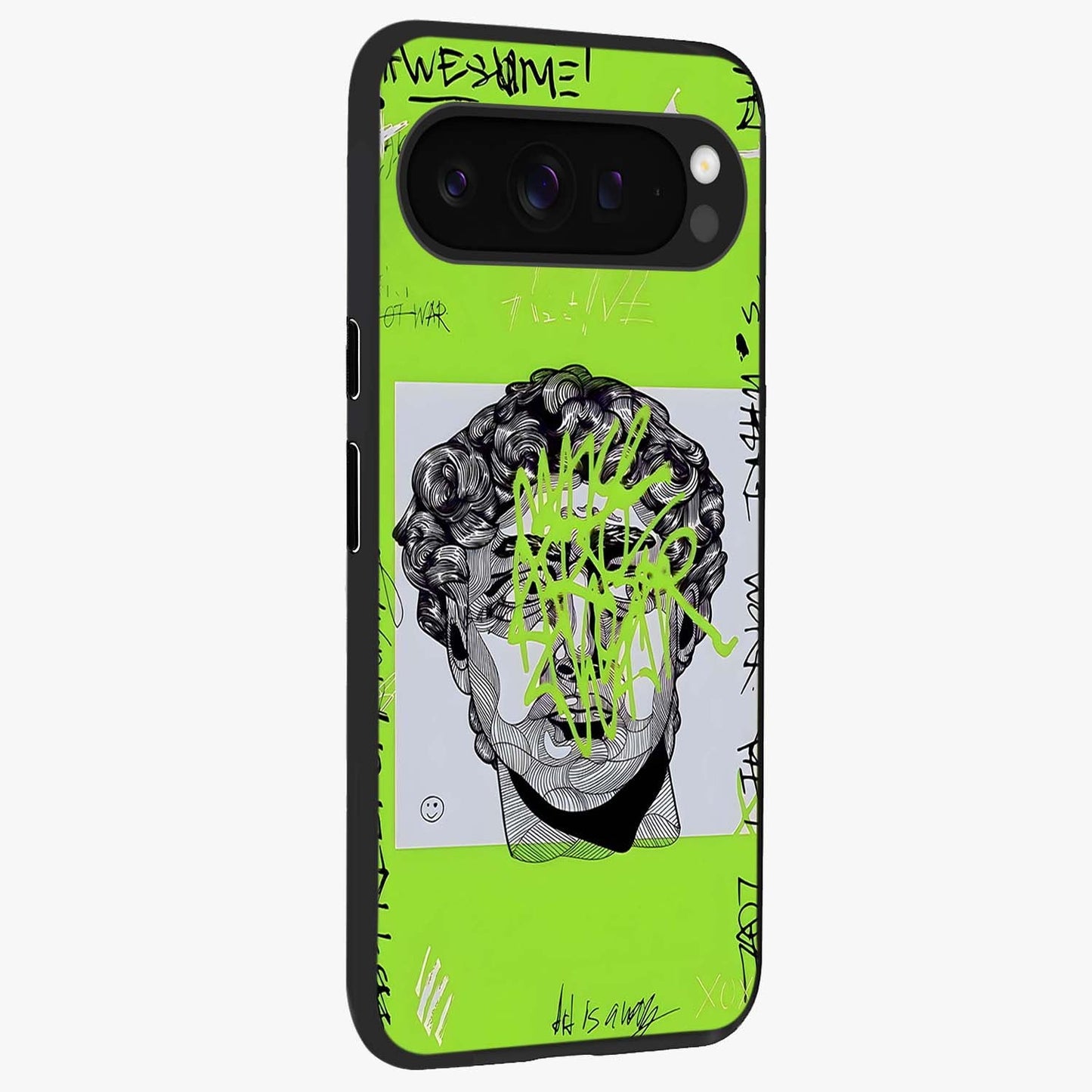 Neo Graffiti Rebellion Glass Case upright view showcasing colorful graffiti artwork with bold modern street style.
