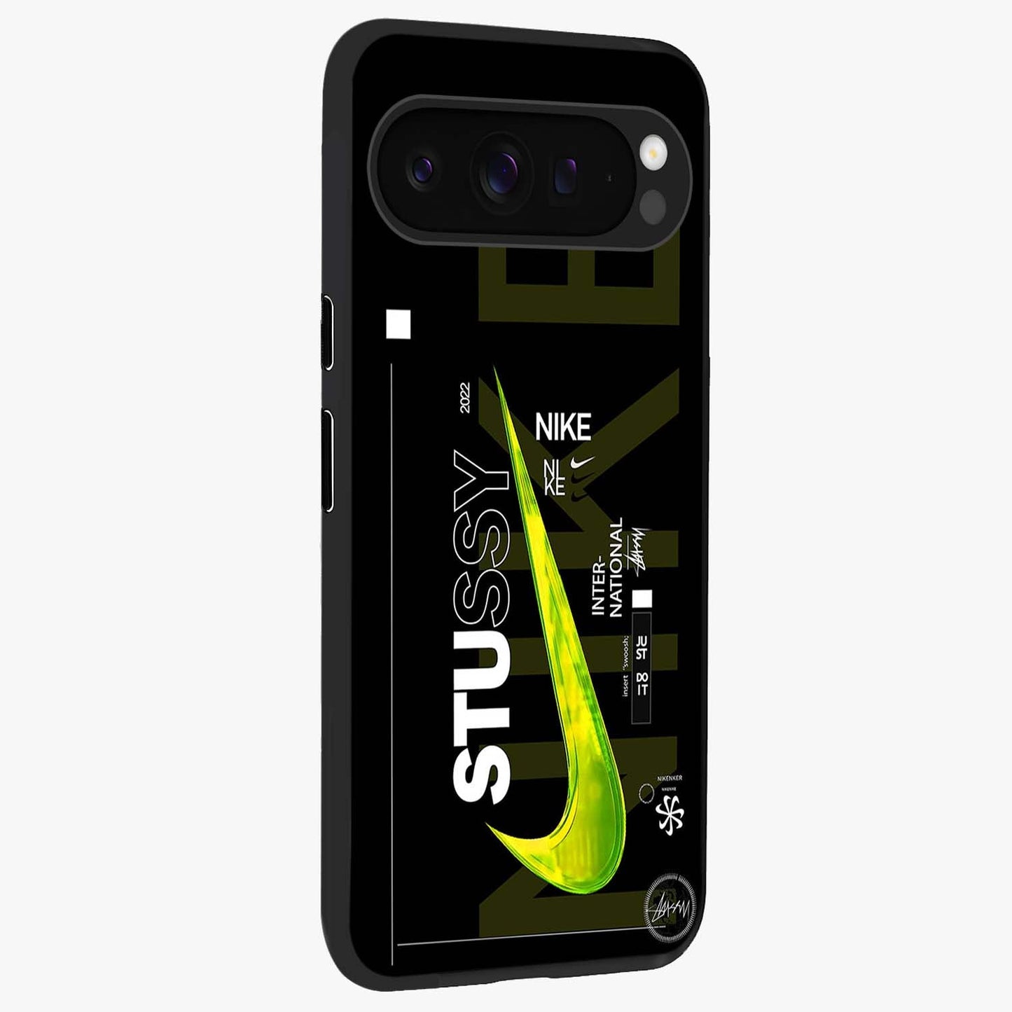 Neon Street Edition Glass Case upright view showcasing colorful neon artwork with modern street culture theme.