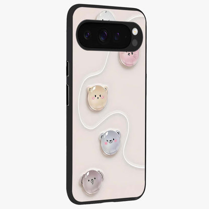 Puffy Face Parade Glass Case upright view showcasing adorable character artwork with cheerful animated theme.