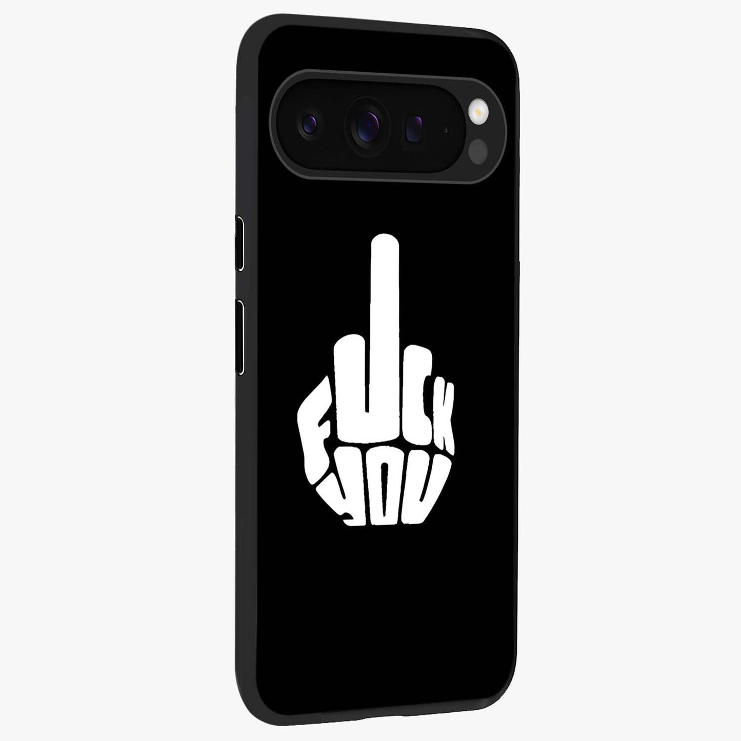 Rebel Mode On Glass Case upright view showcasing striking statement artwork with bold rebellious theme.