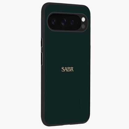 Sabr Minimal Patience Glass Case upright view showcasing calm minimalist artwork with motivational patience theme.