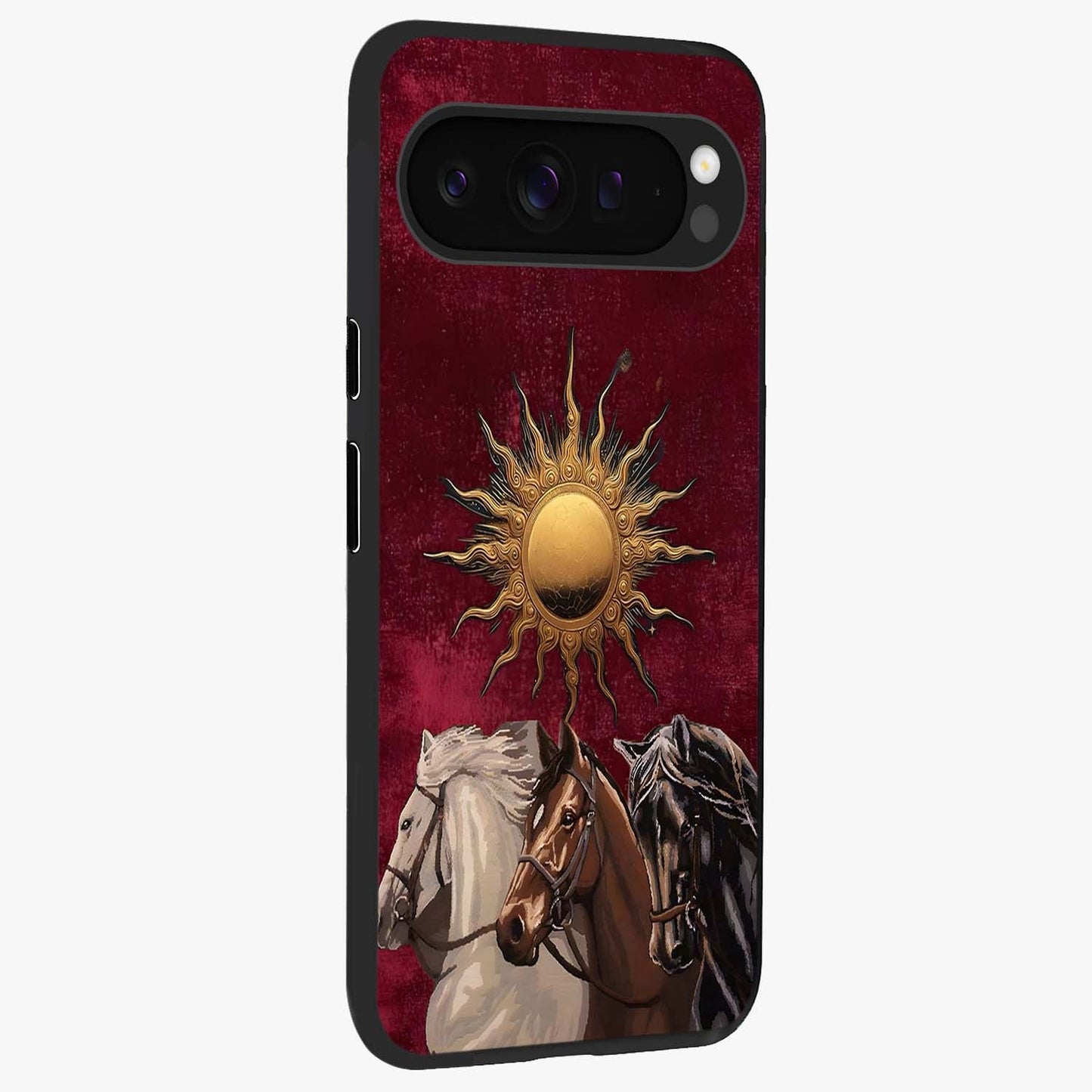 Solar Riders Glass Case upright view showcasing energetic rider artwork with bold adventure theme.