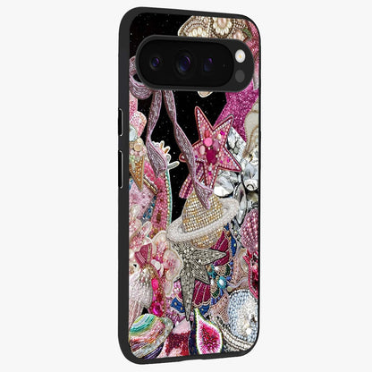 Starlit Jewel Dream Glass Case upright view showcasing radiant star inspired artwork with magical night theme.