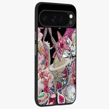 Starlit Jewel Dream Glass Case upright view showcasing radiant star inspired artwork with magical night theme.