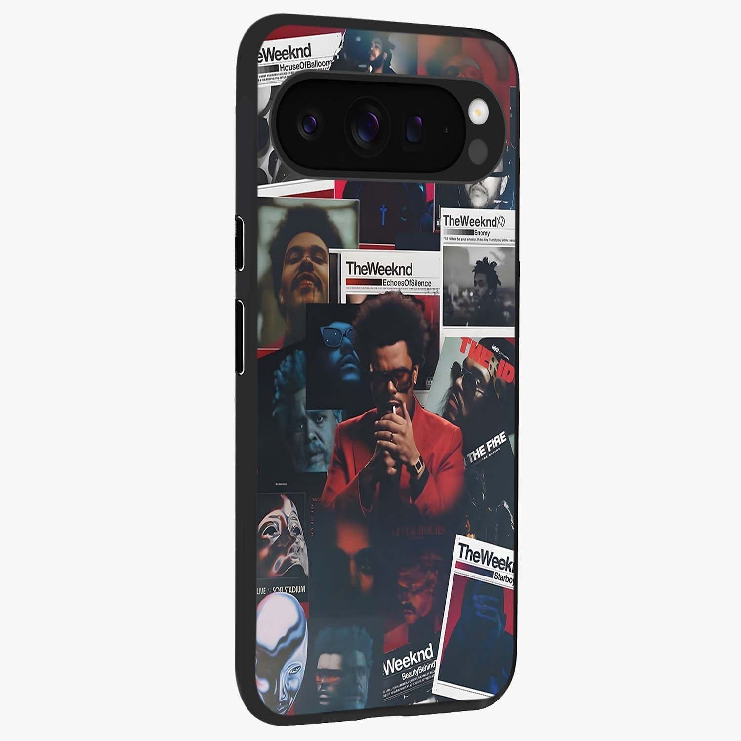 The Weeknd Glass Case upright view showcasing bold music themed artwork with contemporary artistic style.