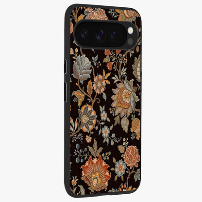 Vintage Floral Dream Glass Case upright view showcasing delicate floral artwork with timeless vintage theme.