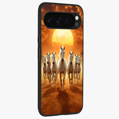 Wild Sunset Majesty Glass Case upright view showcasing dramatic sunset artwork with bold nature theme.
