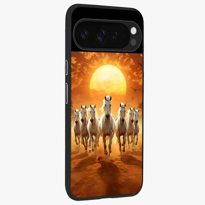 Wild Sunset Majesty Glass Case upright view showcasing dramatic sunset artwork with bold nature theme.