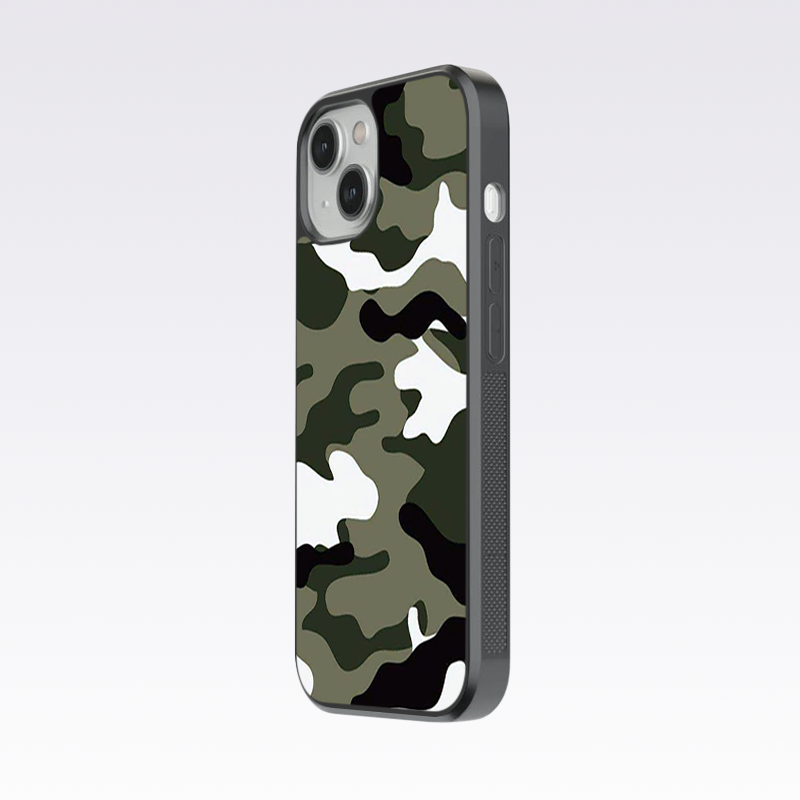 Green Camo- Camouflage Glass Case