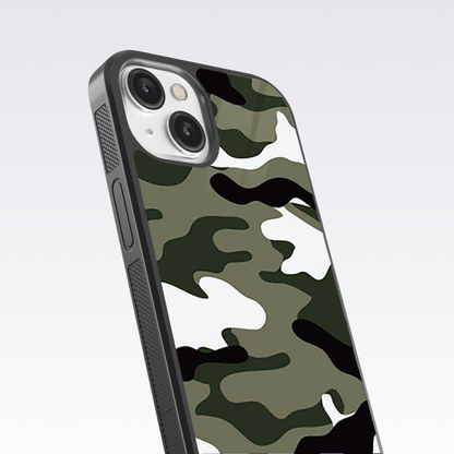 Green Camo- Camouflage Glass Case