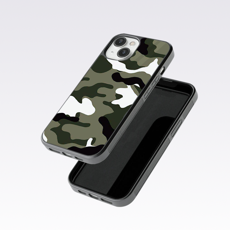 Green Camo- Camouflage Glass Case