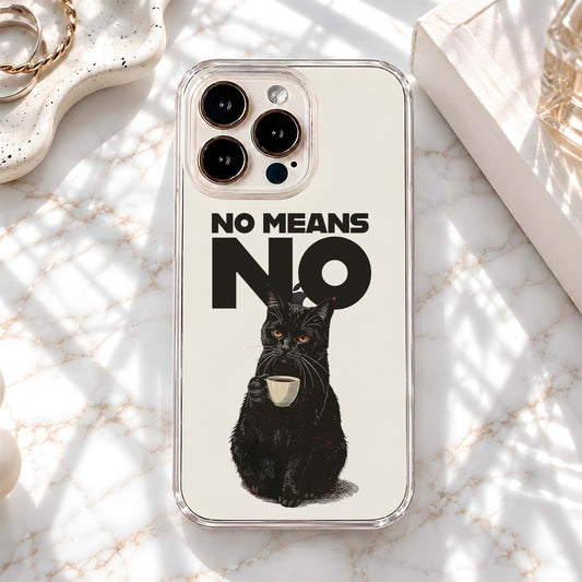 Grumpy Coffee Cat Clear Silicon Cover