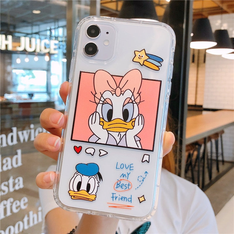 Couple Donald and Daisy Anti-Drop Clear Silicon Case Cover