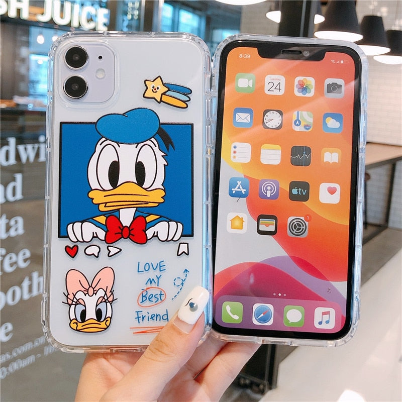 Couple Donald and Daisy Anti-Drop Clear Silicon Case Cover