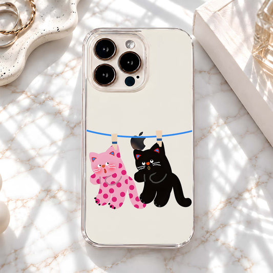 Hanging Cat Duo Clear Silicon Cover